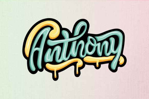 Anthony: Graffiti Lettering Graphics for T-Shirt Designs