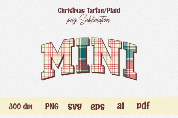 Christmas Plaid Mini PNG Sublimation Graphics for T-Shirt Designs