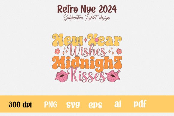 Happy New Year 2024 Midnight Kisses T-Shirt Graphics