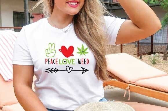 Peace Love Weed Svg Graphics for T-Shirt Designs