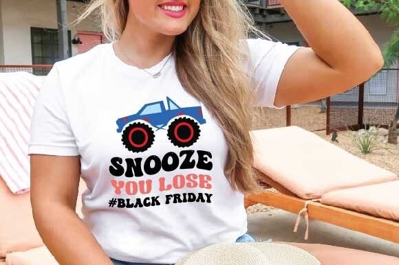 Snooze You Lose Black Friday Svg for T-Shirt Designs & Graphics