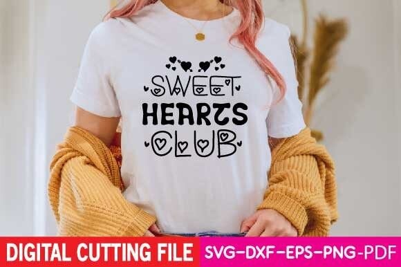 Sweet Hearts Club Svg: Graphics for T-Shirt Designs