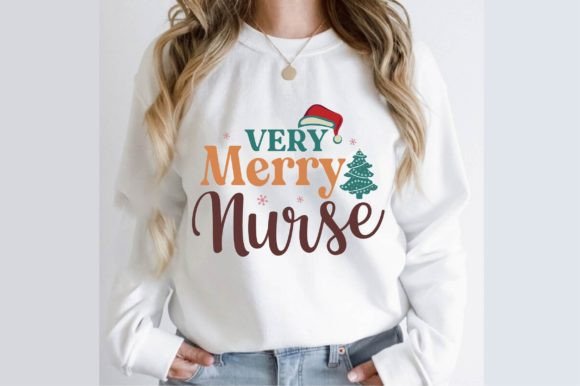 Very Merry Nurse Retro Design: Graphics for T-Shirt Designs